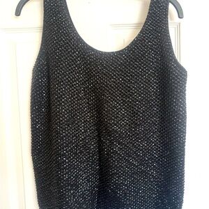 Heftco Black Sequin Wool Top